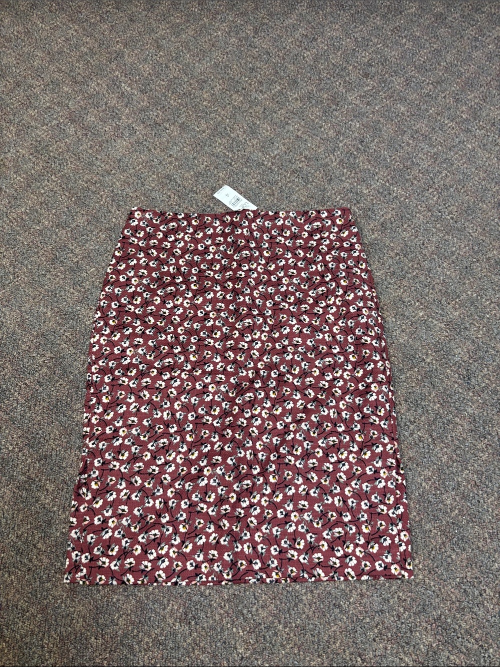 NWT LOFT Brown Skirt Floral 4